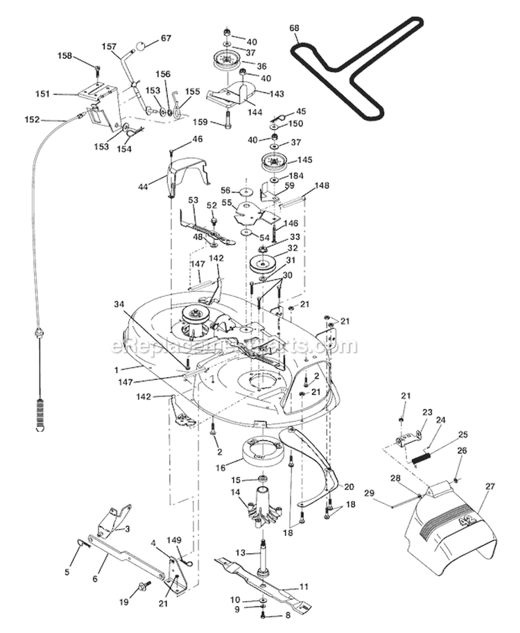 Page J Diagram and Parts List for WET2242STB  Weed Eater Lawn Tractor